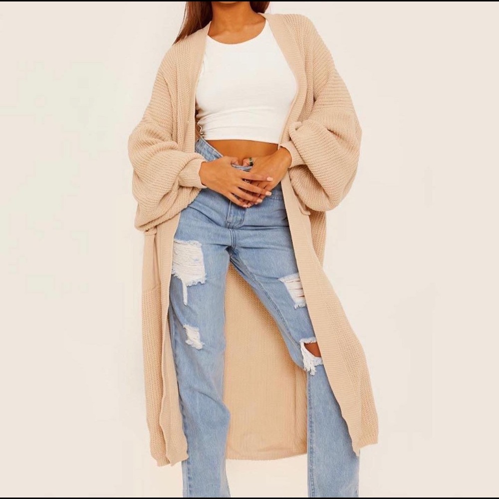 Balloon Sleeve Cardigans (Nude)